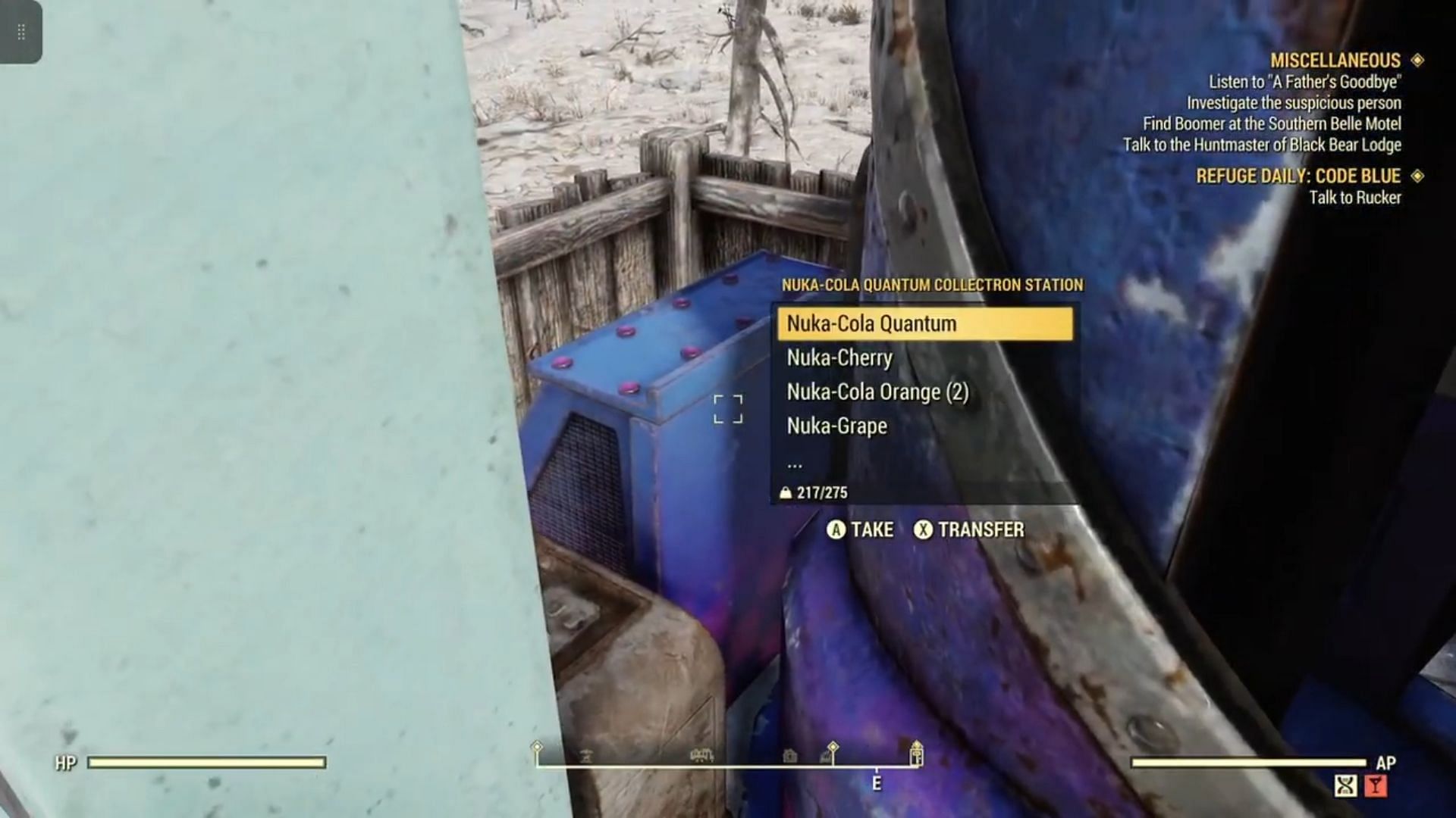 Nuka Cola Cranberry can be consumed for HP and XP boost (Image via Bethesda Softworks)